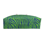 Neon Green Blue Zebra Eco Friendly Weekender Bag, Travel Tote, Beach Bag