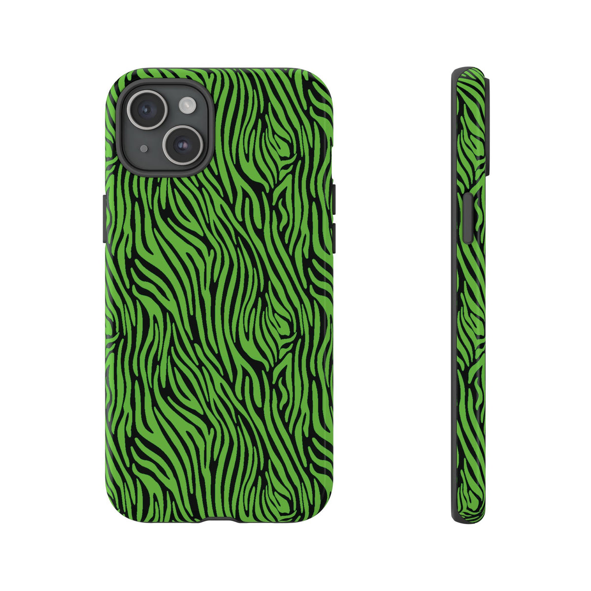 Neon Green Zebra Tough Phone Case iPhone, Galaxy, or Google Pixel