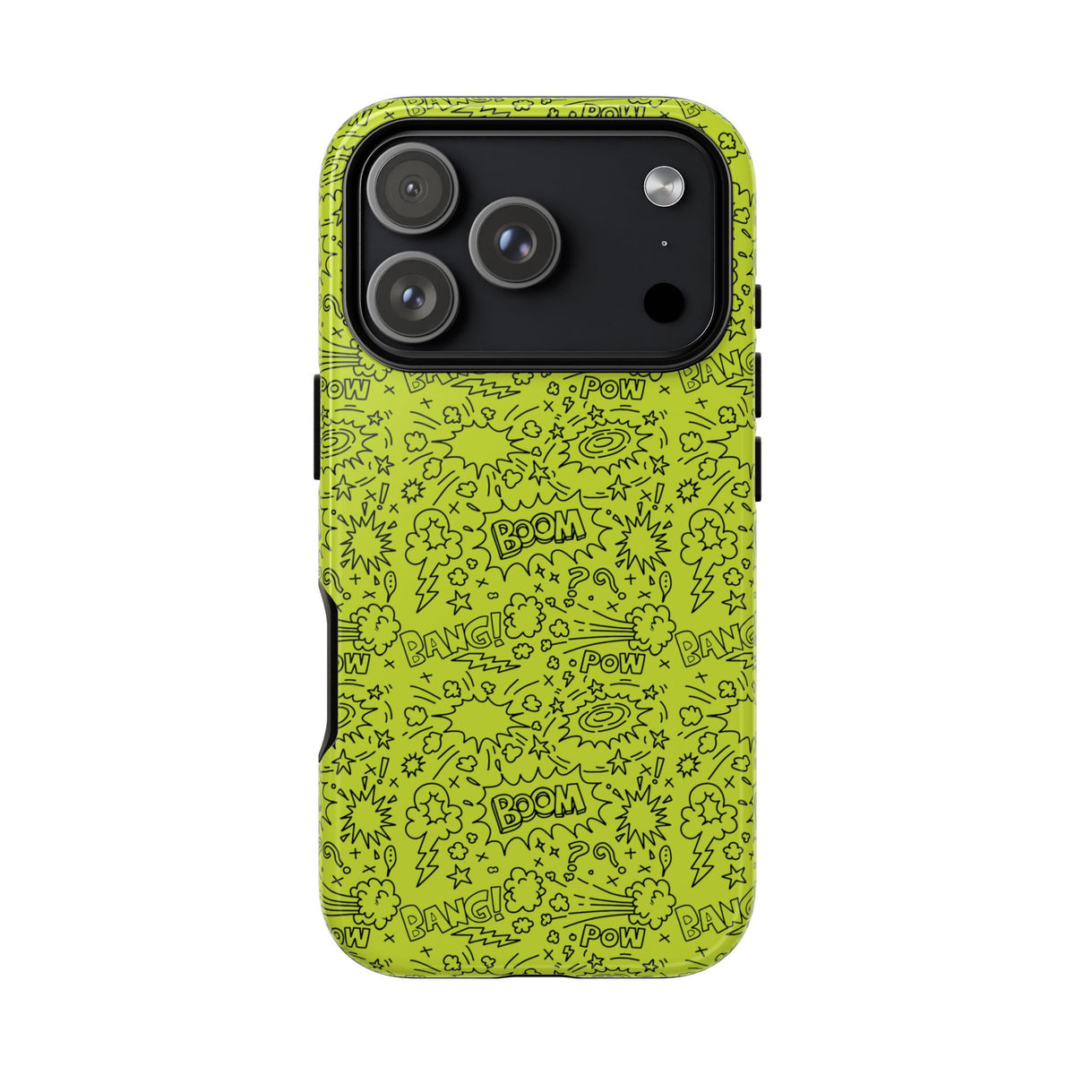 Neon Lime Wow Tough Case for iPhone, Galaxy, or Google Pixel