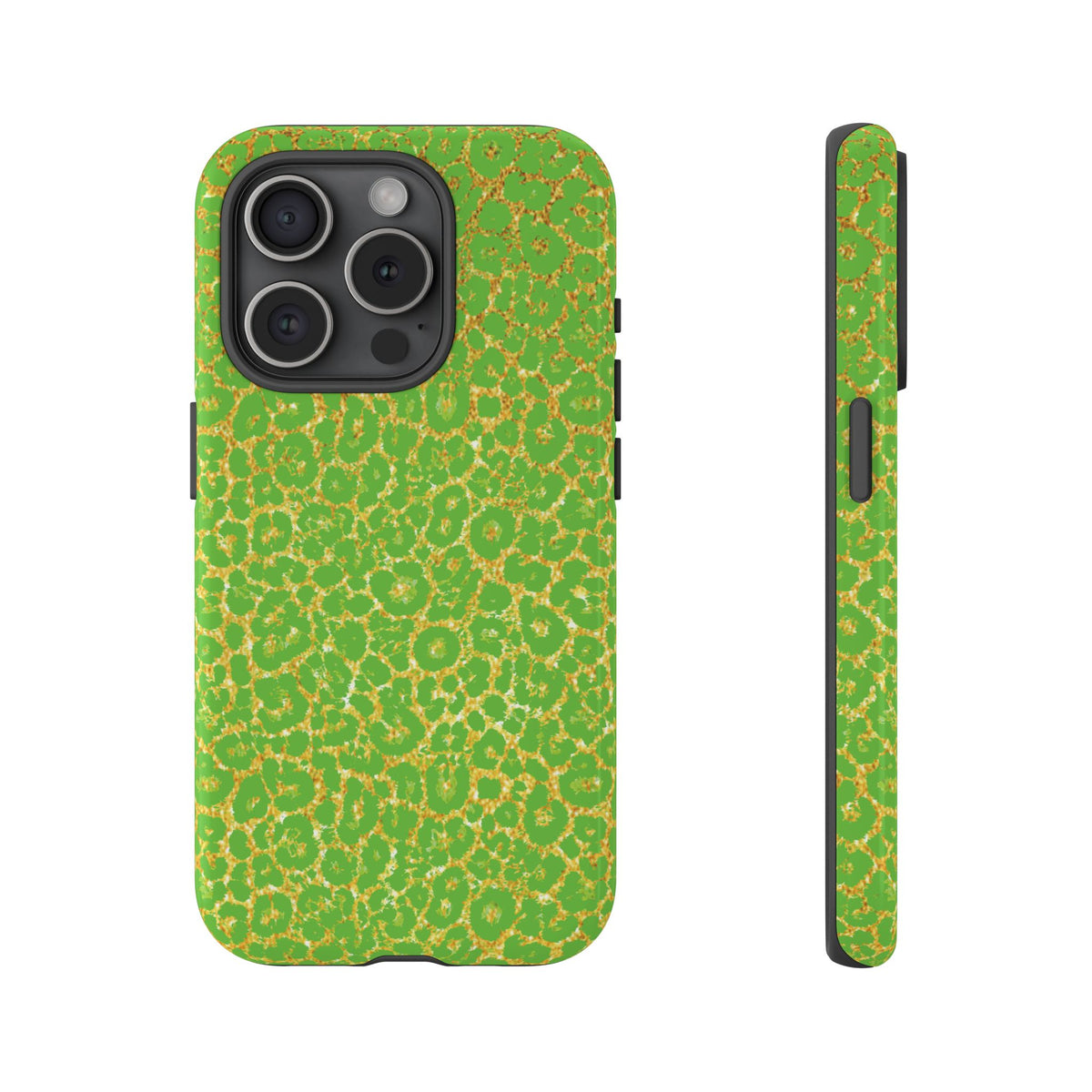 Neon Green Gold Leopard Tough Phone Case iPhone, Galaxy, or Google Pixel