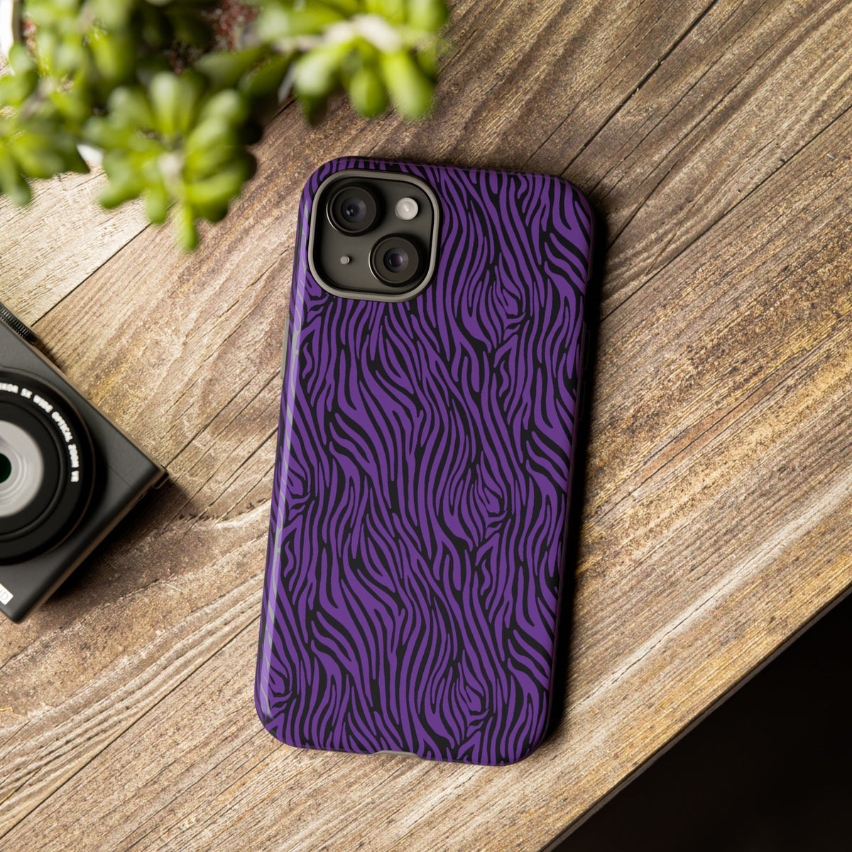 Purple Zebra Tough Phone Case for iPhone, Galaxy, or Google Pixel