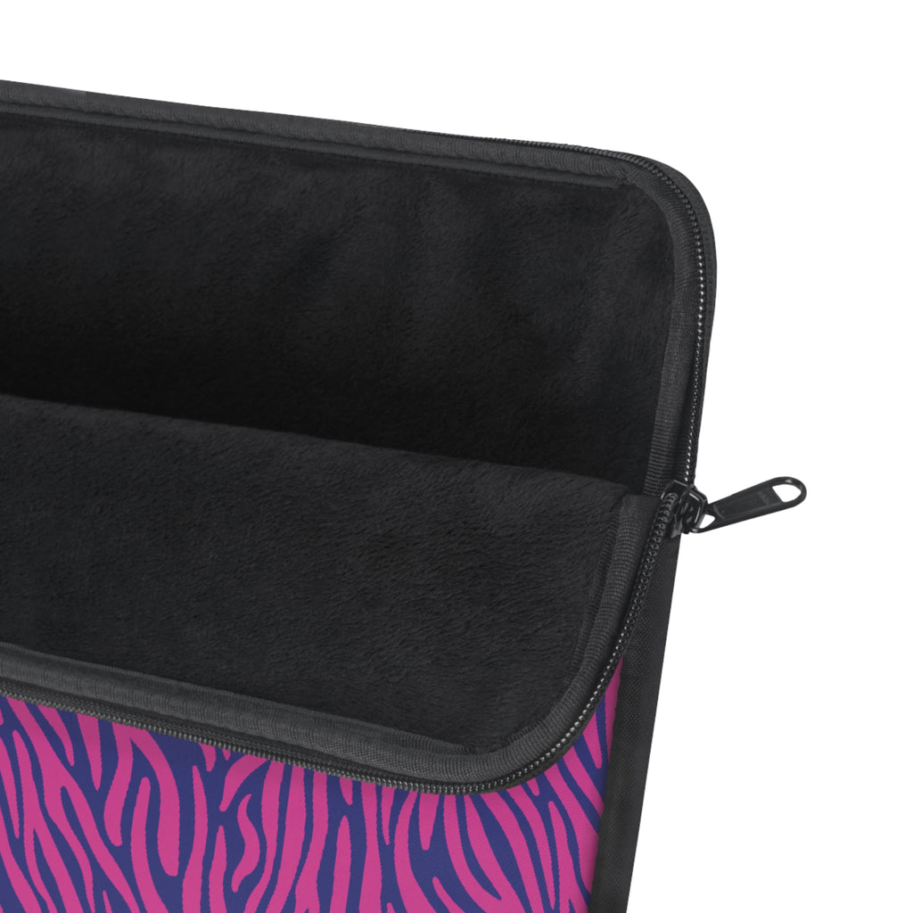 Zebra Print Pink Blue Laptop Sleeve