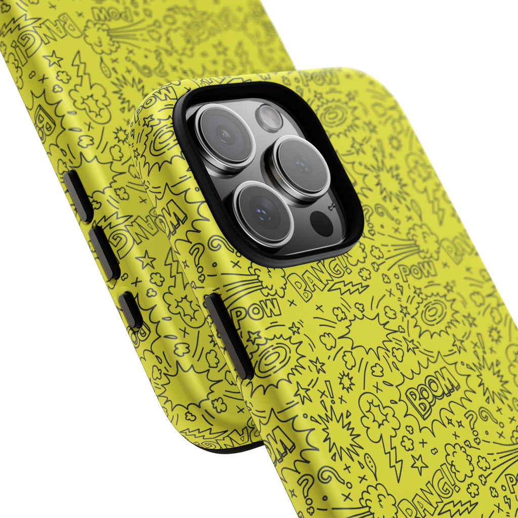 Neon Yellow Wow RG Tough Phone Case for iPhone, Galaxy, or Google Pixel
