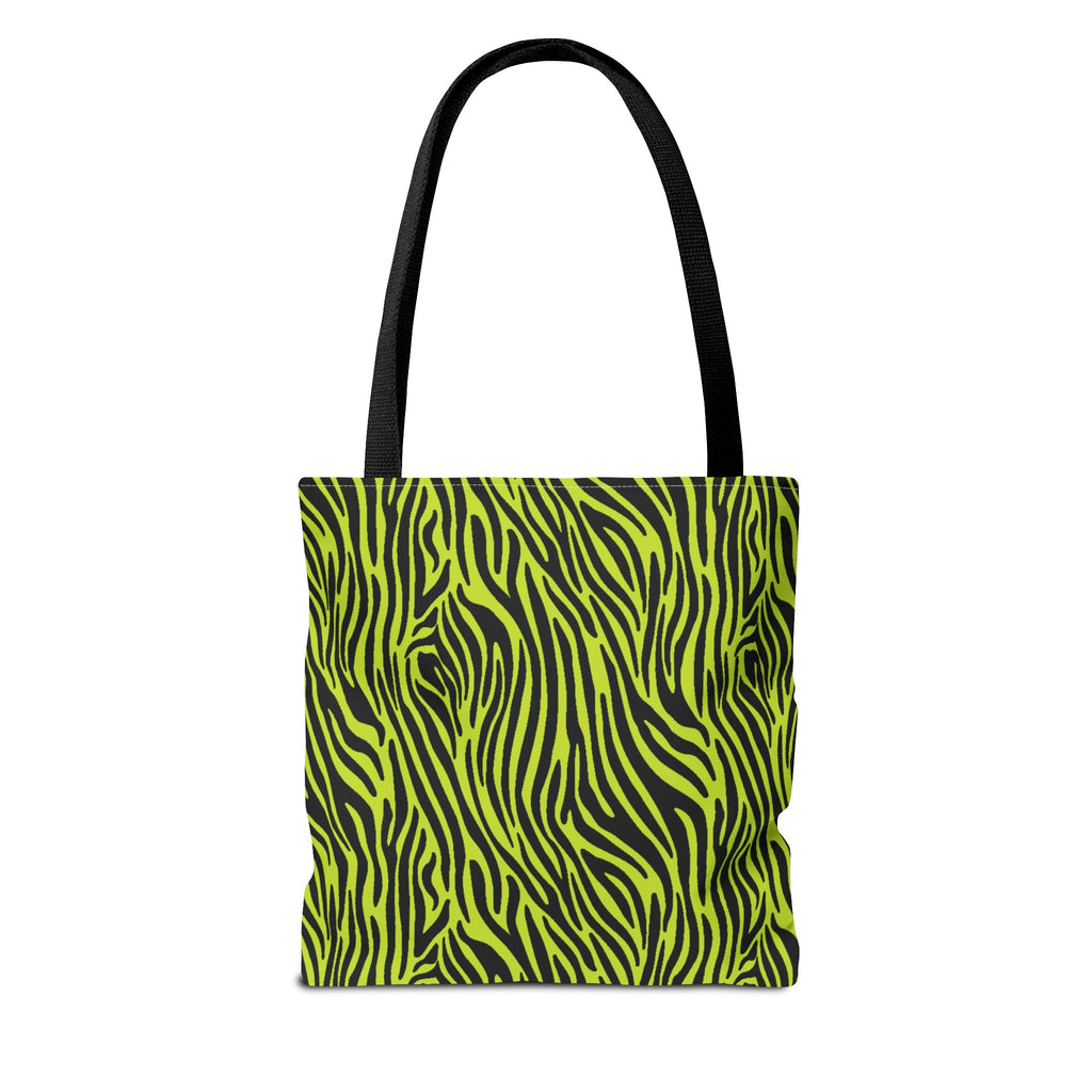 Neon Lime Zebra Tote Bags