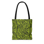 Neon Lime Zebra Tote Bags