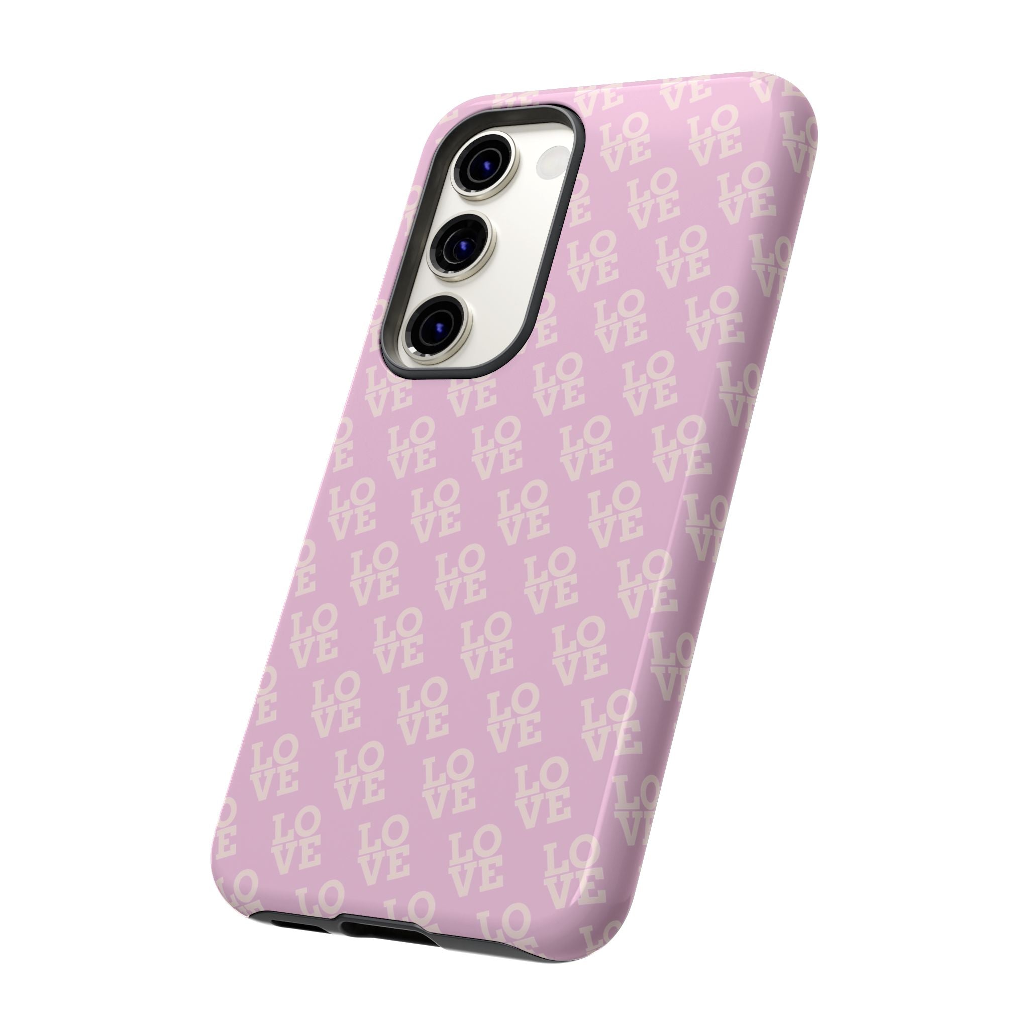LOVE Pink Tough Phone Case for iPhone, Galaxy, or Google Pixel