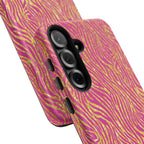 Pink Gold Zebra Print Tough Case for iPhone, Galaxy, or Google Pixel
