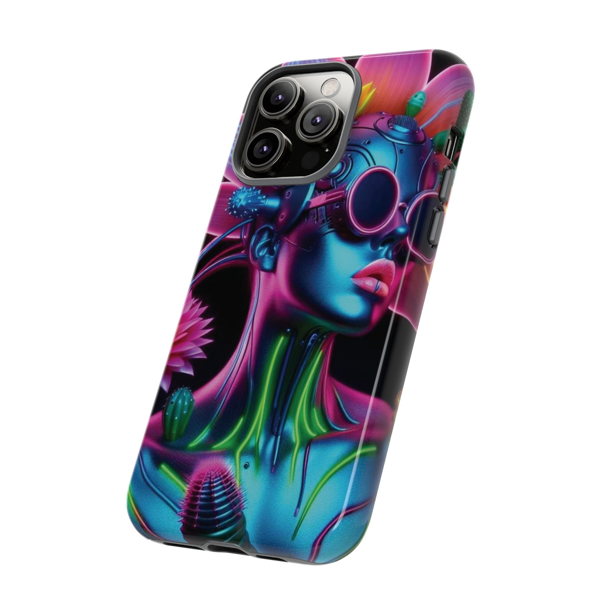 Neon Androgen Cactus Flower Tough Phone Case for iPhone, Galaxy, or Google Pixel