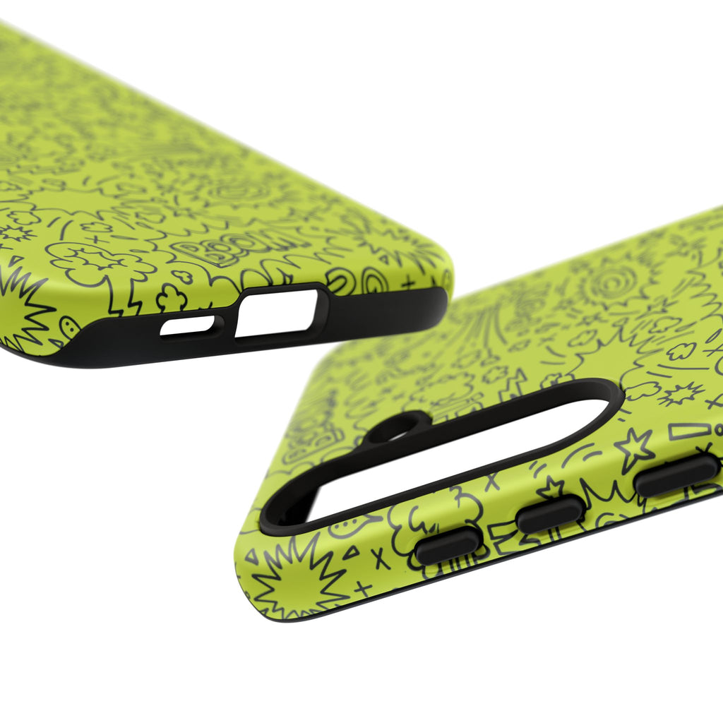 Neon Lime Wow Tough Case for iPhone, Galaxy, or Google Pixel
