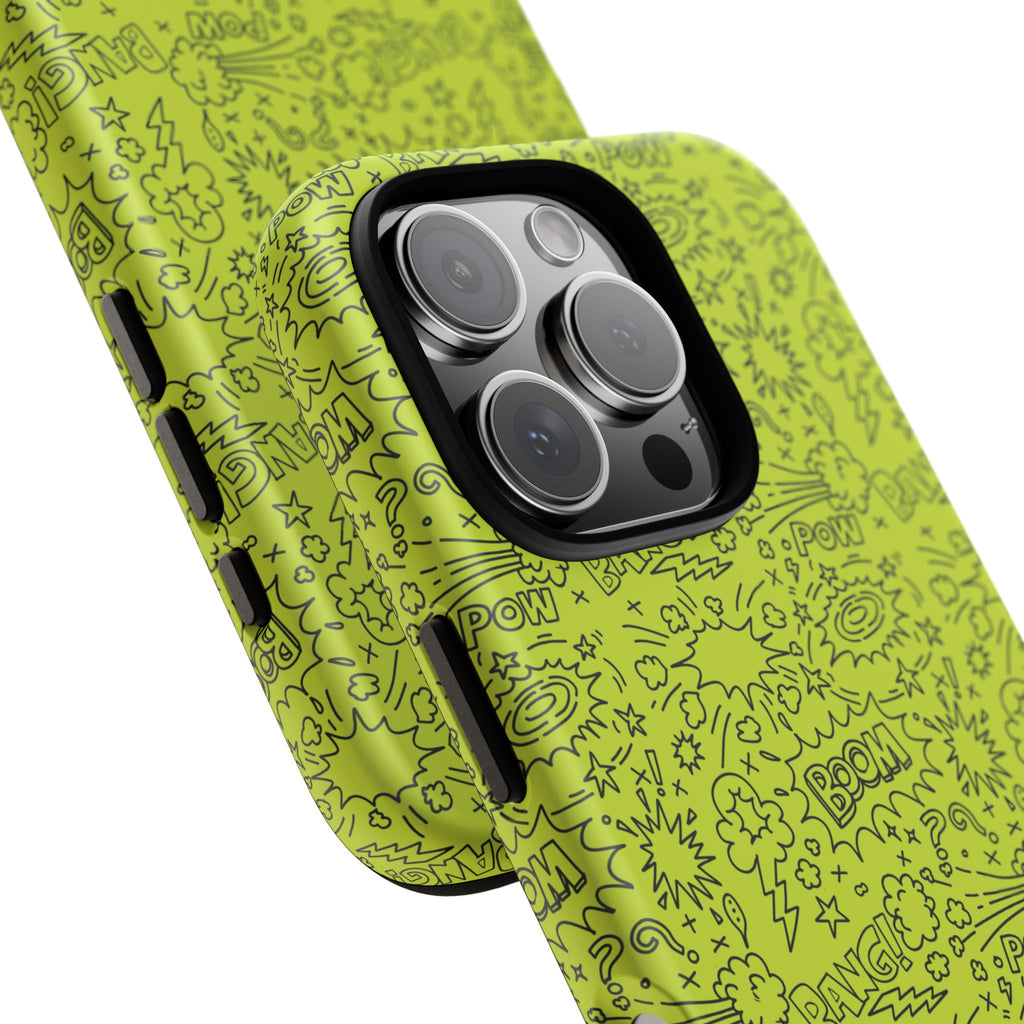 Neon Lime Wow Tough Case for iPhone, Galaxy, or Google Pixel