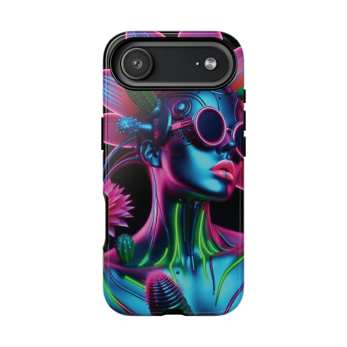 Neon Androgen Cactus Flower Tough Phone Case for iPhone, Galaxy, or Google Pixel