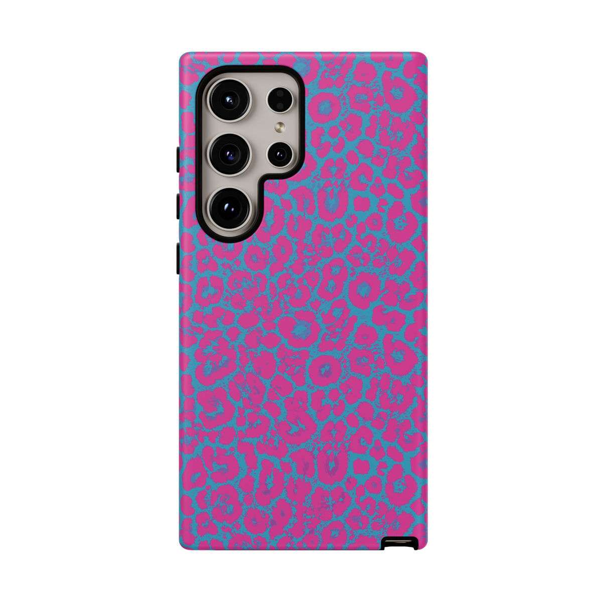 Pink Blue Leopard Tough Phone Case iPhone, Galaxy, or Google Pixel