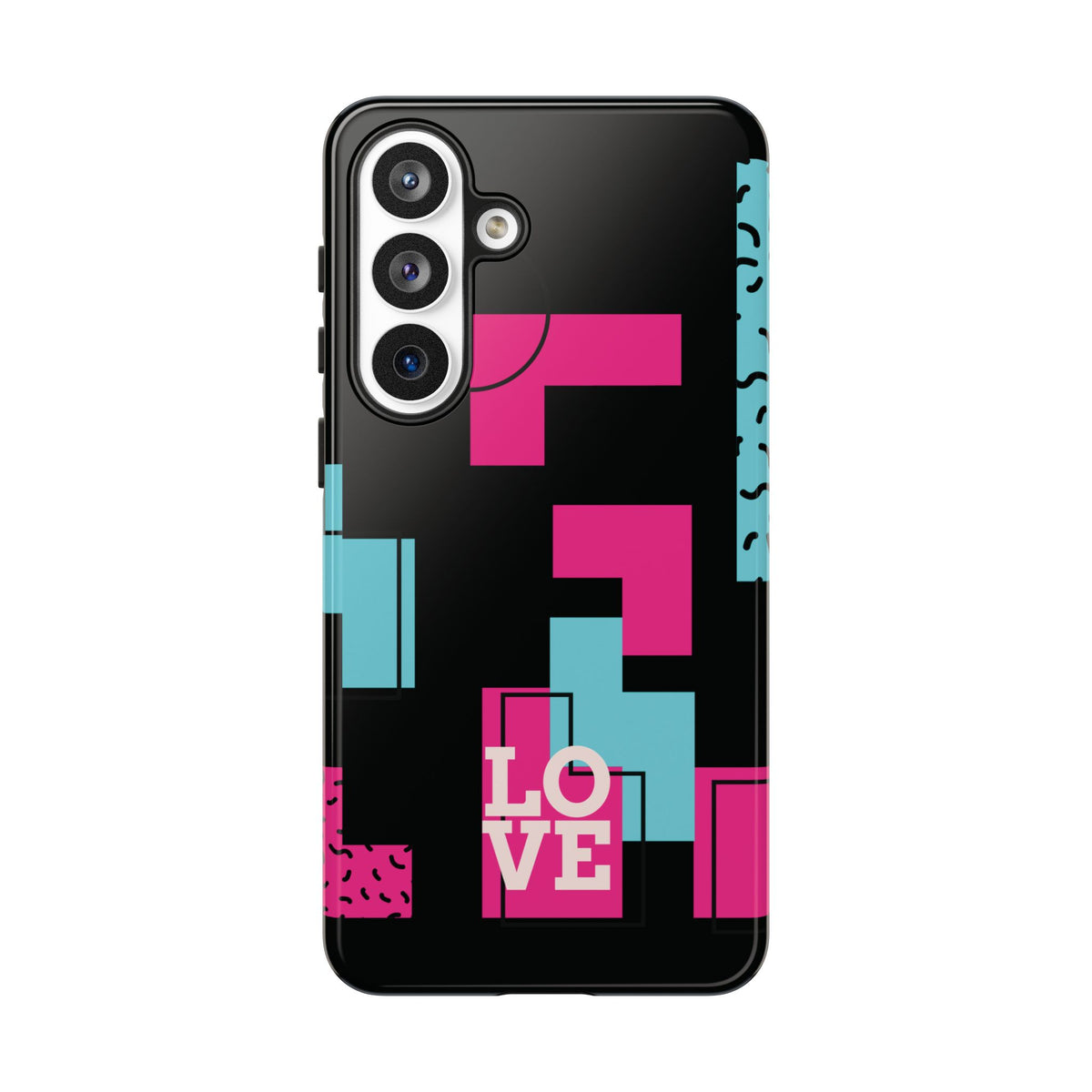 Retro Blocks LOVE Tough Case for iPhone, Galaxy or Google Pixel