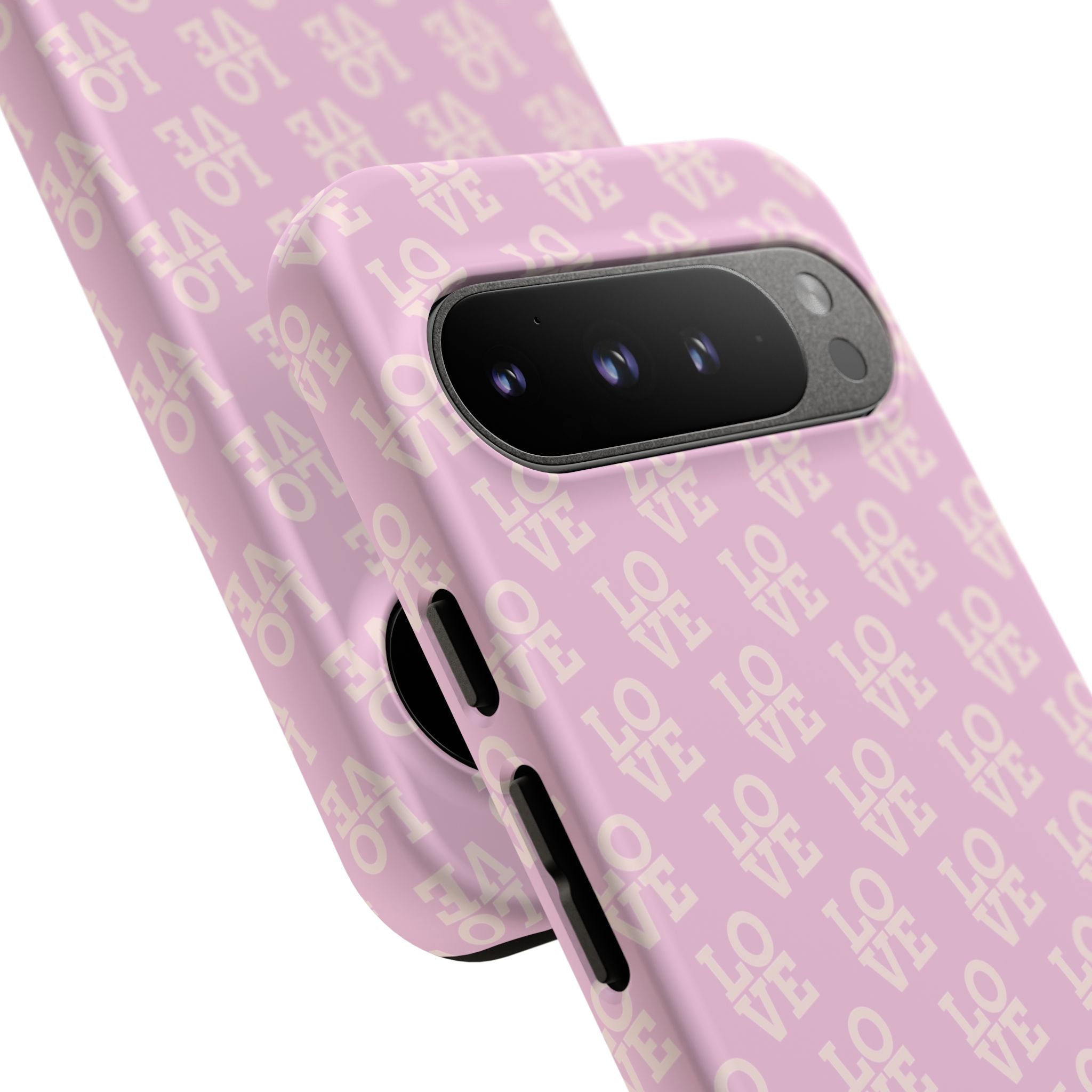 LOVE Pink Tough Phone Case for iPhone, Galaxy, or Google Pixel