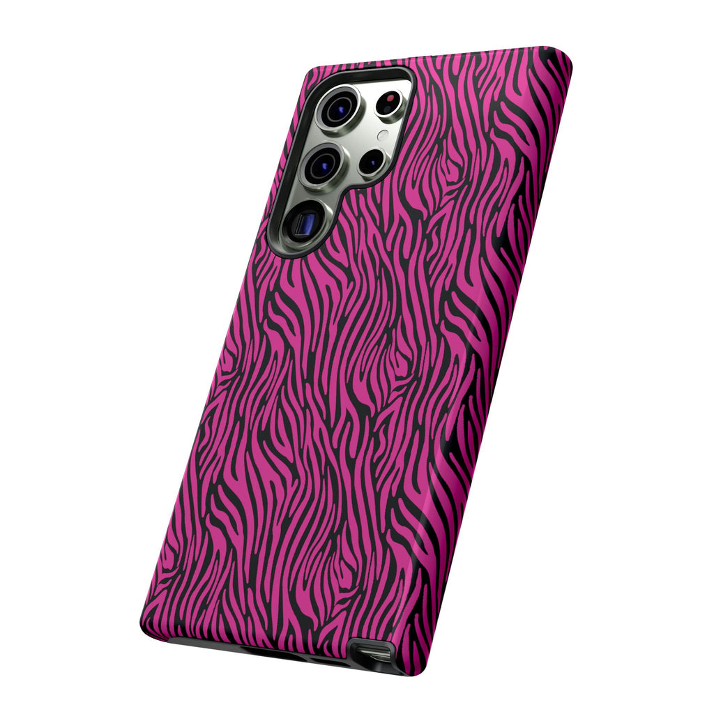 Pink Zebra Tough Phone Case for iPhone, Galaxy, or Google Pixel