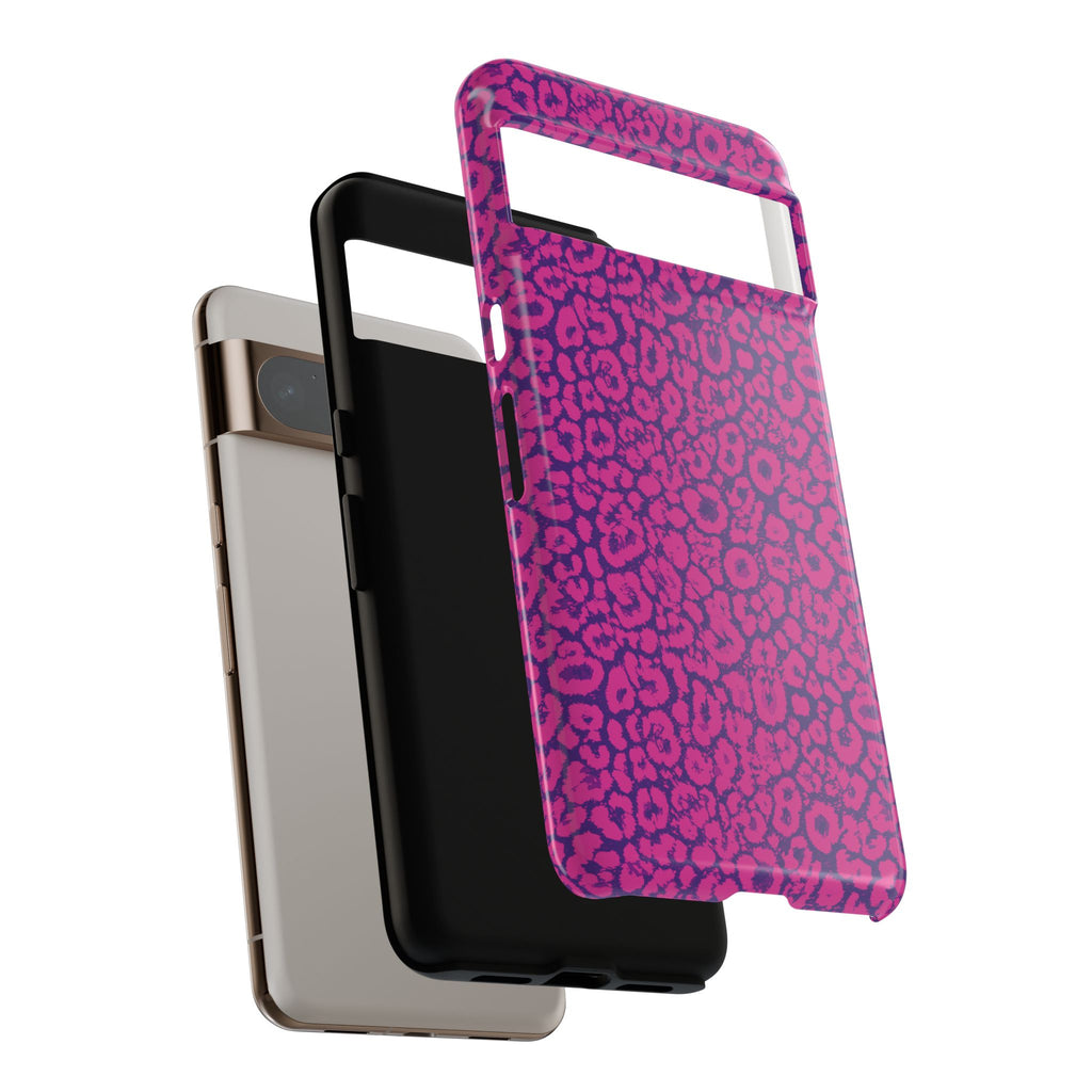 Pink Purple Leopard Tough Phone Case iPhone, Galaxy and Google Pixel