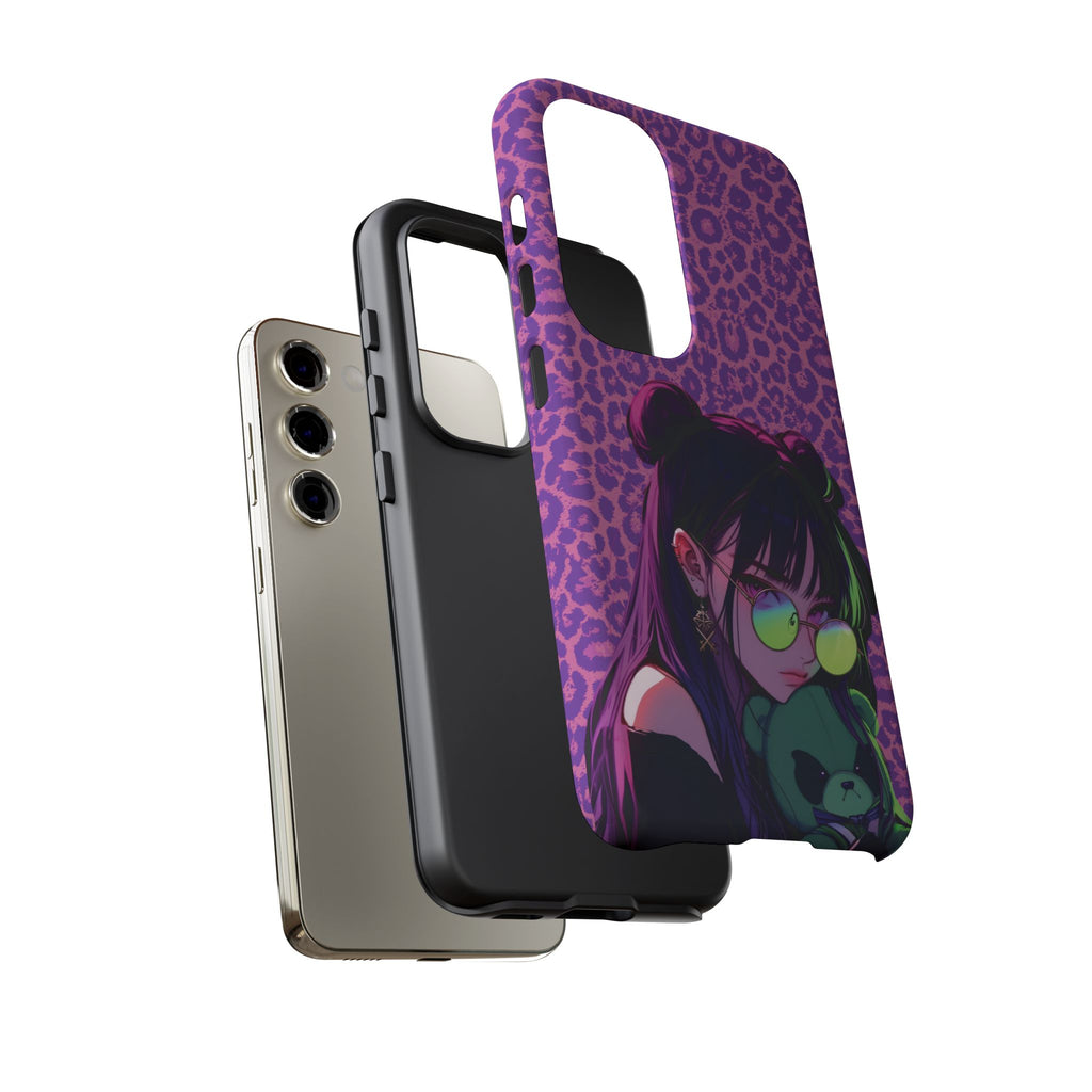 Purple Pink Leopard Kz iPhone, Galaxy and Google Tough Cases