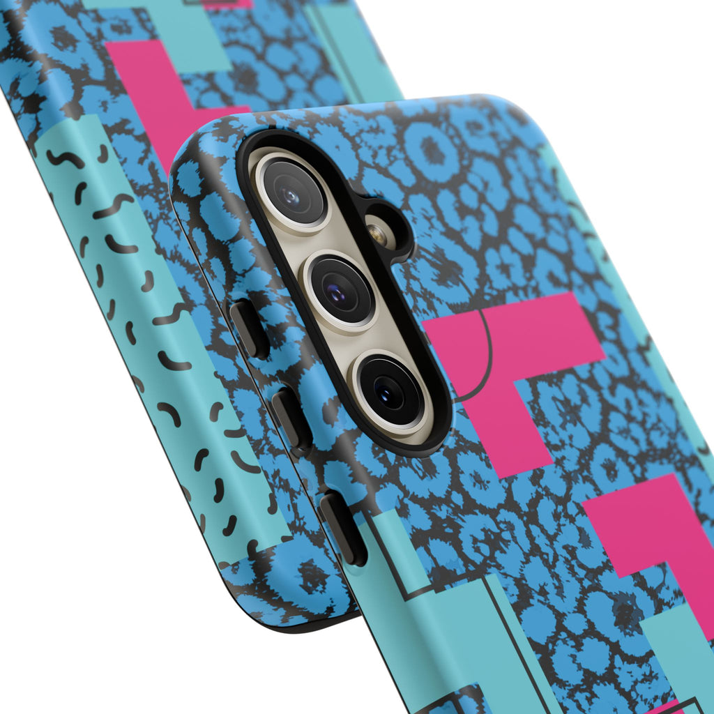LOVE Blue Leopard 80s Vibe Tough Case for iPhone, Galaxy, or Google Pixel