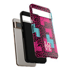Pink Love Retro Blocks Leopard RG Tough Phone Case for iPhone, Galaxy, or Google Pixel