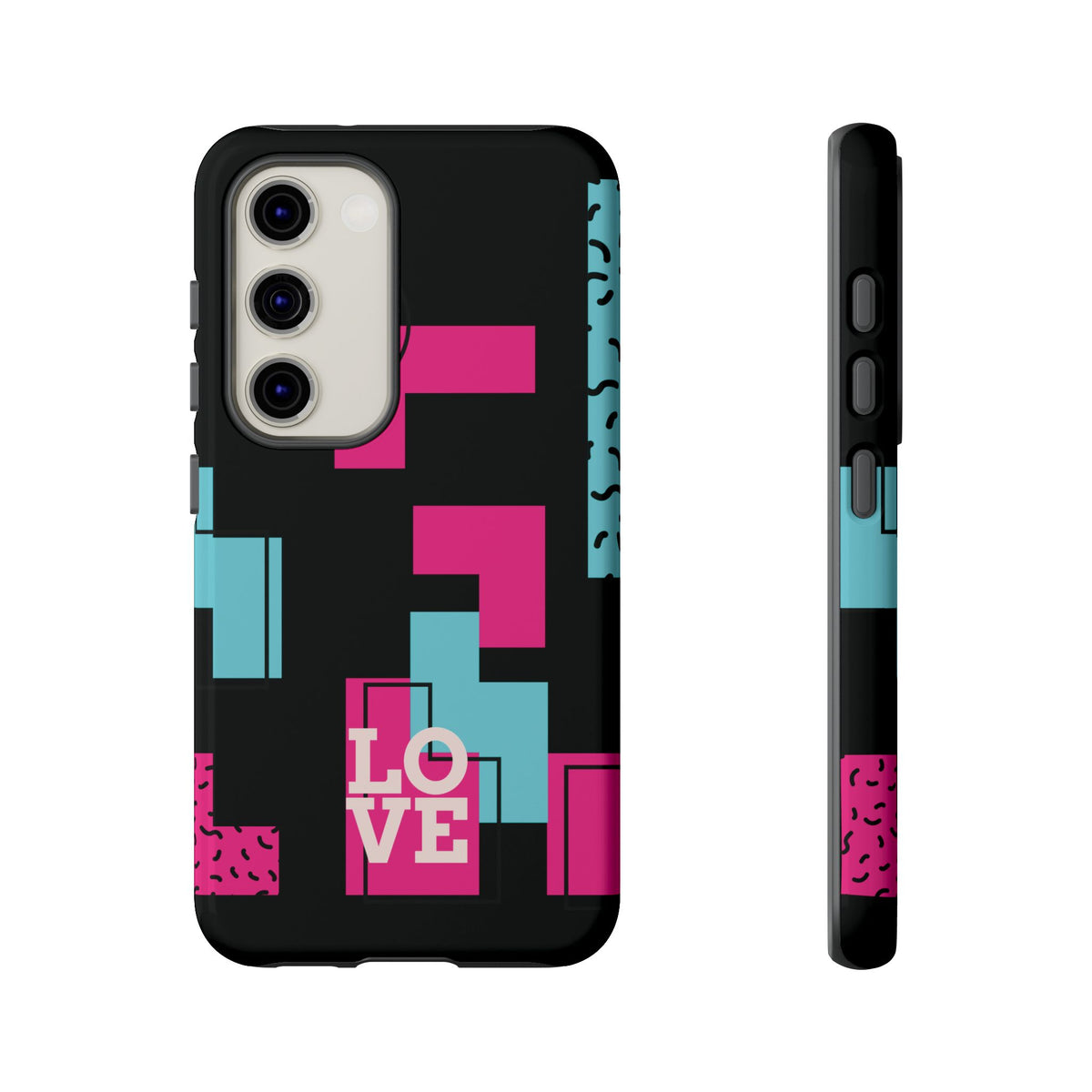 Retro Blocks LOVE Tough Case for iPhone, Galaxy or Google Pixel