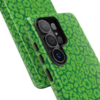 Neon Green Leopard Tough Phone Case for iPhone, Galaxy, or Google Pixel