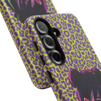 Purple Neon Lime Leopard Kz Tough Case for iPhone, Galaxy, or Google Pixel