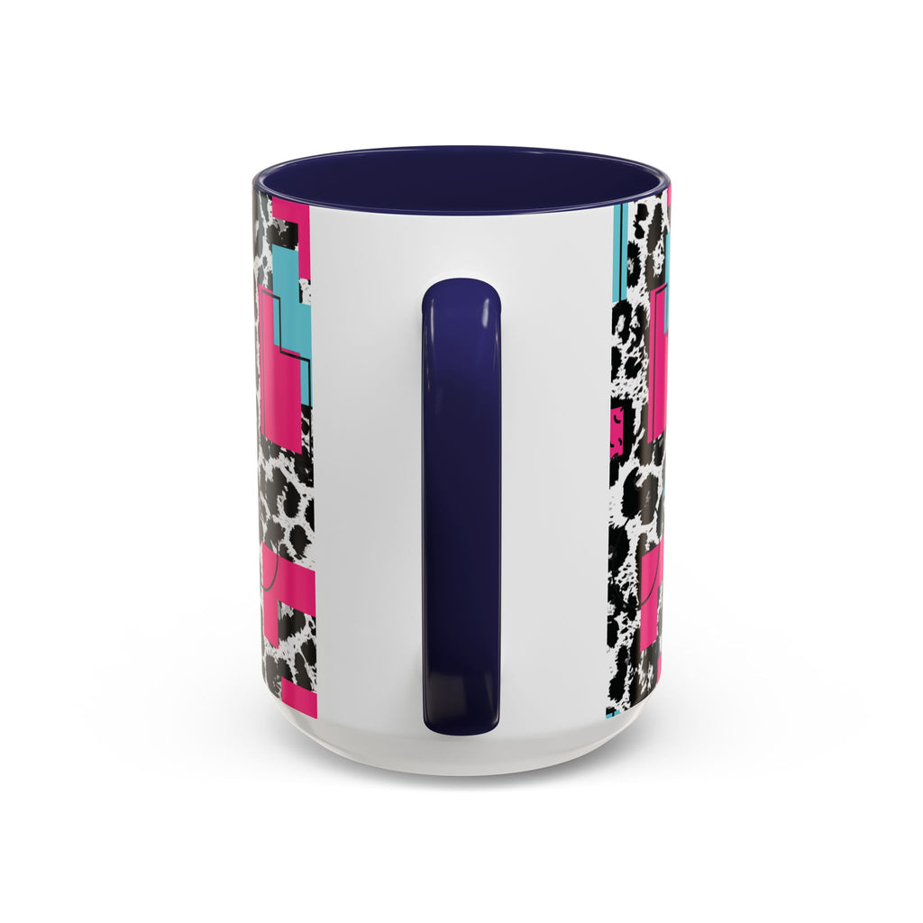 Retro Vibes Love Blocks Leopard Print Coffee Mug Kitchen Decor, Gift