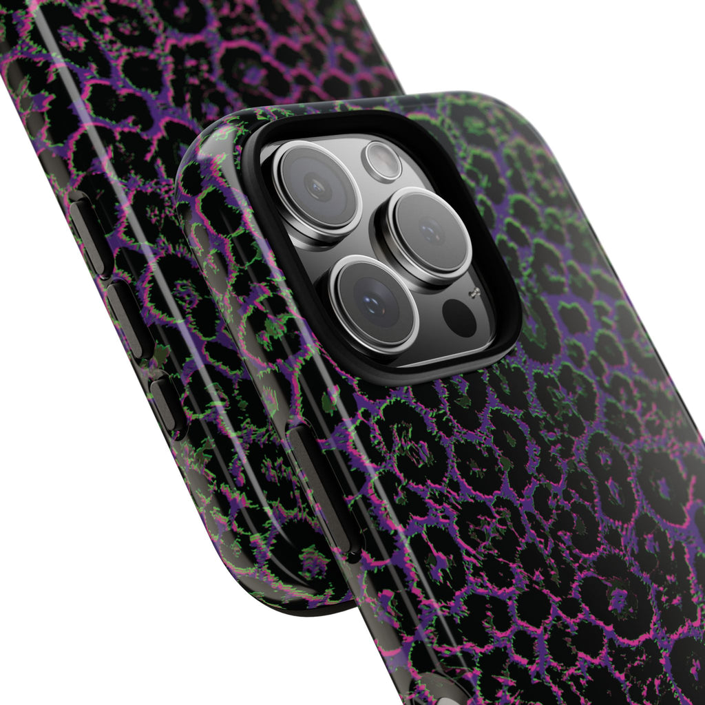 Colorful Leopard Tough Phone Case for iPhone, Galaxy, or Google Pixel