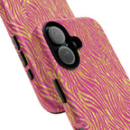 Pink Gold Zebra Print Tough Case for iPhone, Galaxy, or Google Pixel
