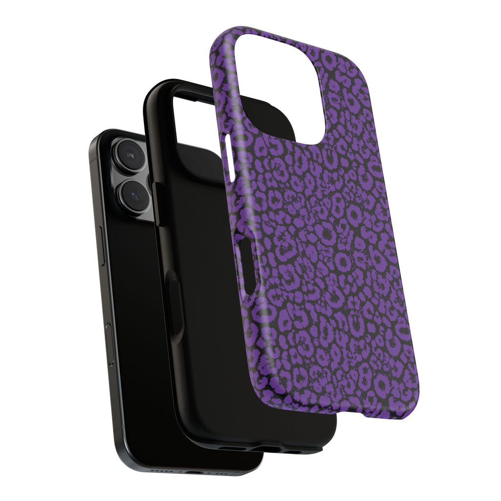 Purple Leopard Tough Case for iPhone, Galaxy or Google Pixel