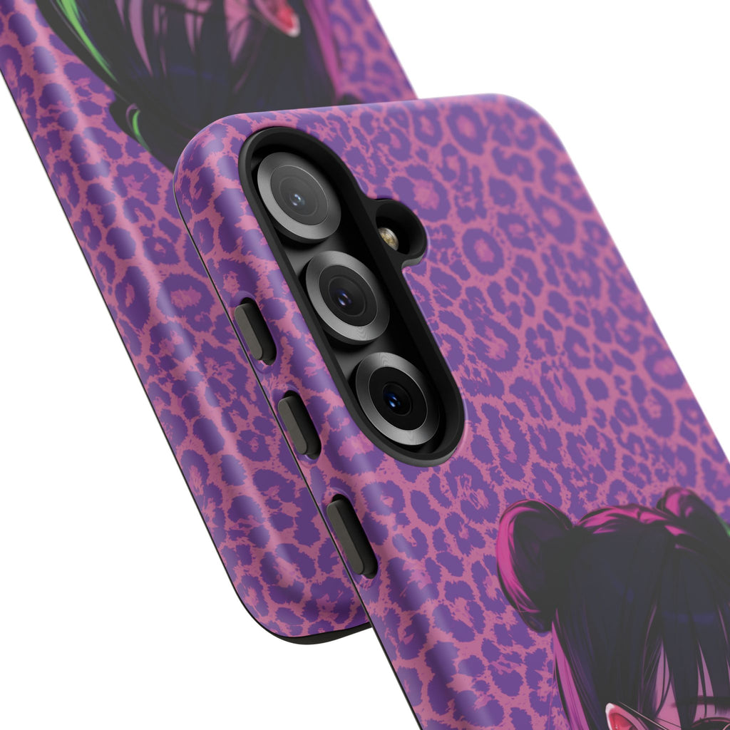 Purple Pink Leopard Kz iPhone, Galaxy and Google Tough Cases