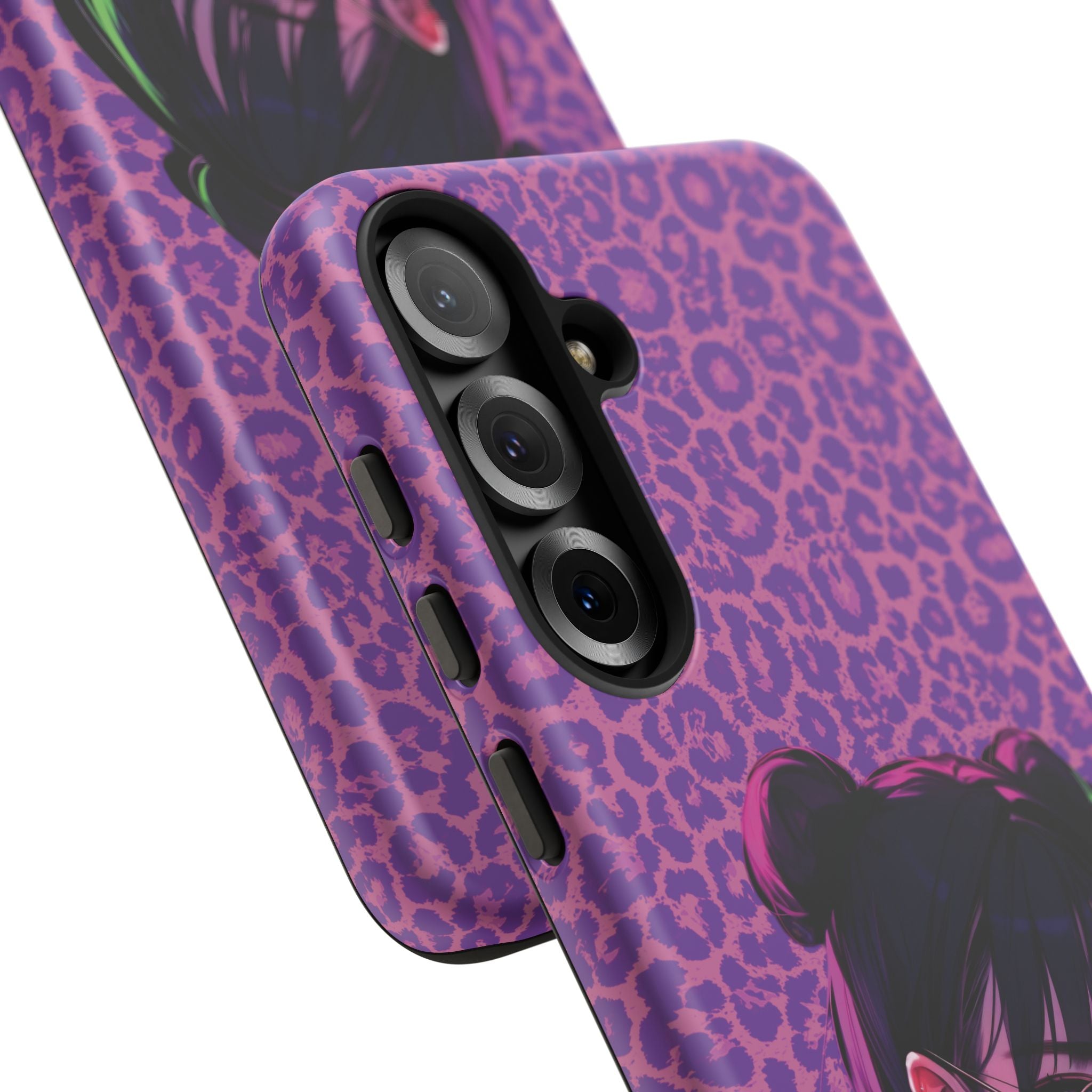 Purple Pink Leopard Kz iPhone, Galaxy and Google Tough Cases