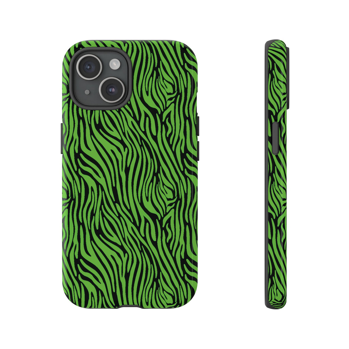 Neon Green Zebra Tough Phone Case iPhone, Galaxy, or Google Pixel