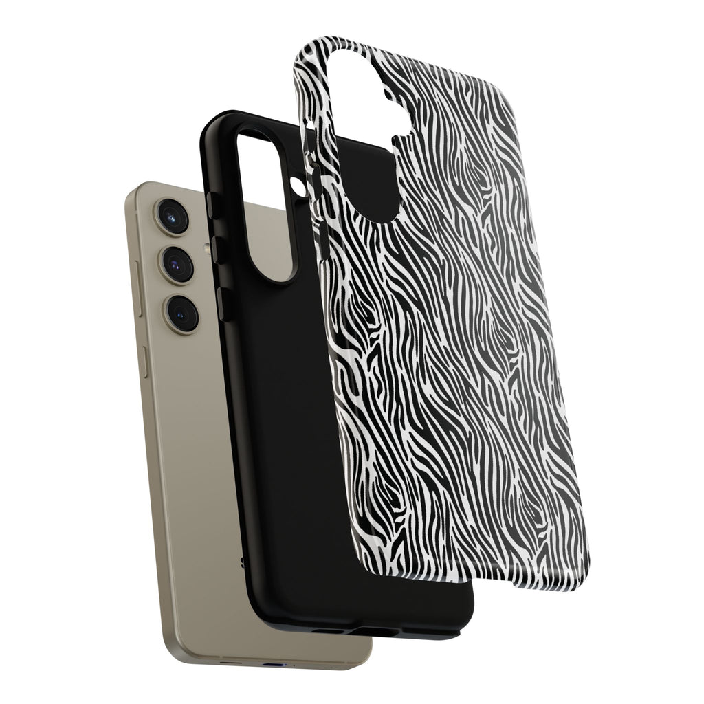Black and White Zebra Print Tough Case iPhone, Galaxy and Google Pixel