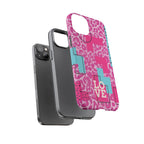 Retro Love Pink Leopard RG Tough Phone Case for iPhone, Galaxy, or Google Pixel