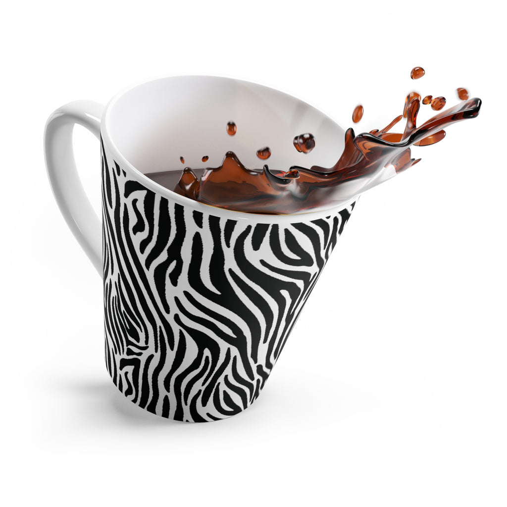 Black and White Zebra Print Latte Mug