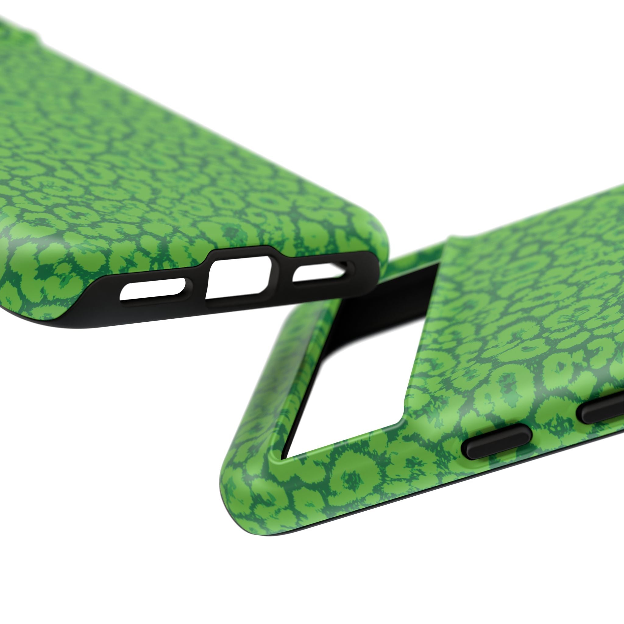 Neon Green Leopard Tough Phone Case for iPhone, Galaxy, or Google Pixel