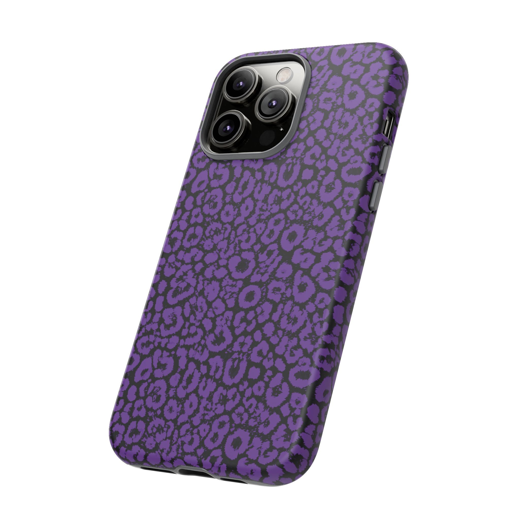 Purple Leopard Tough Case for iPhone, Galaxy or Google Pixel