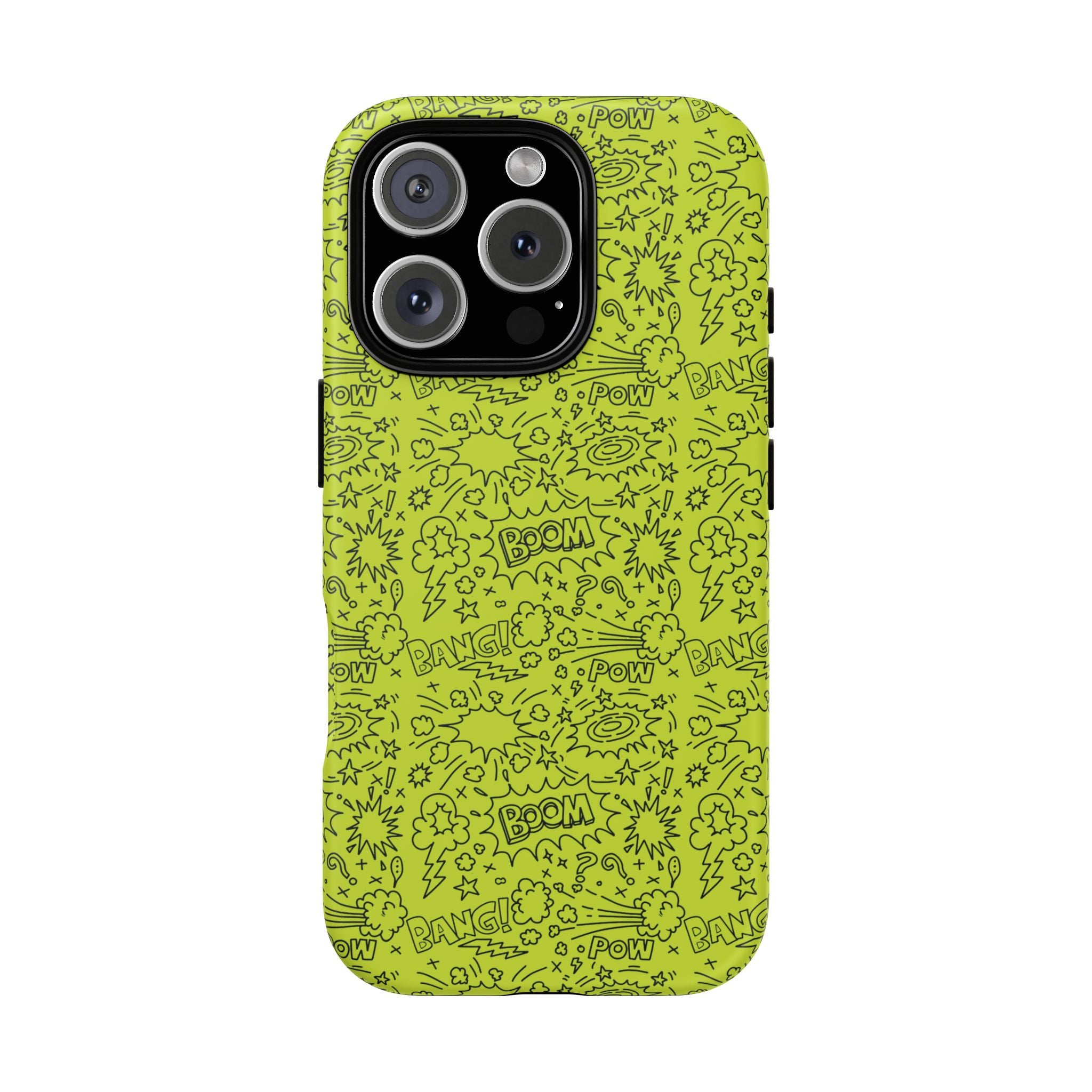 Neon Lime Wow Tough Case for iPhone, Galaxy, or Google Pixel