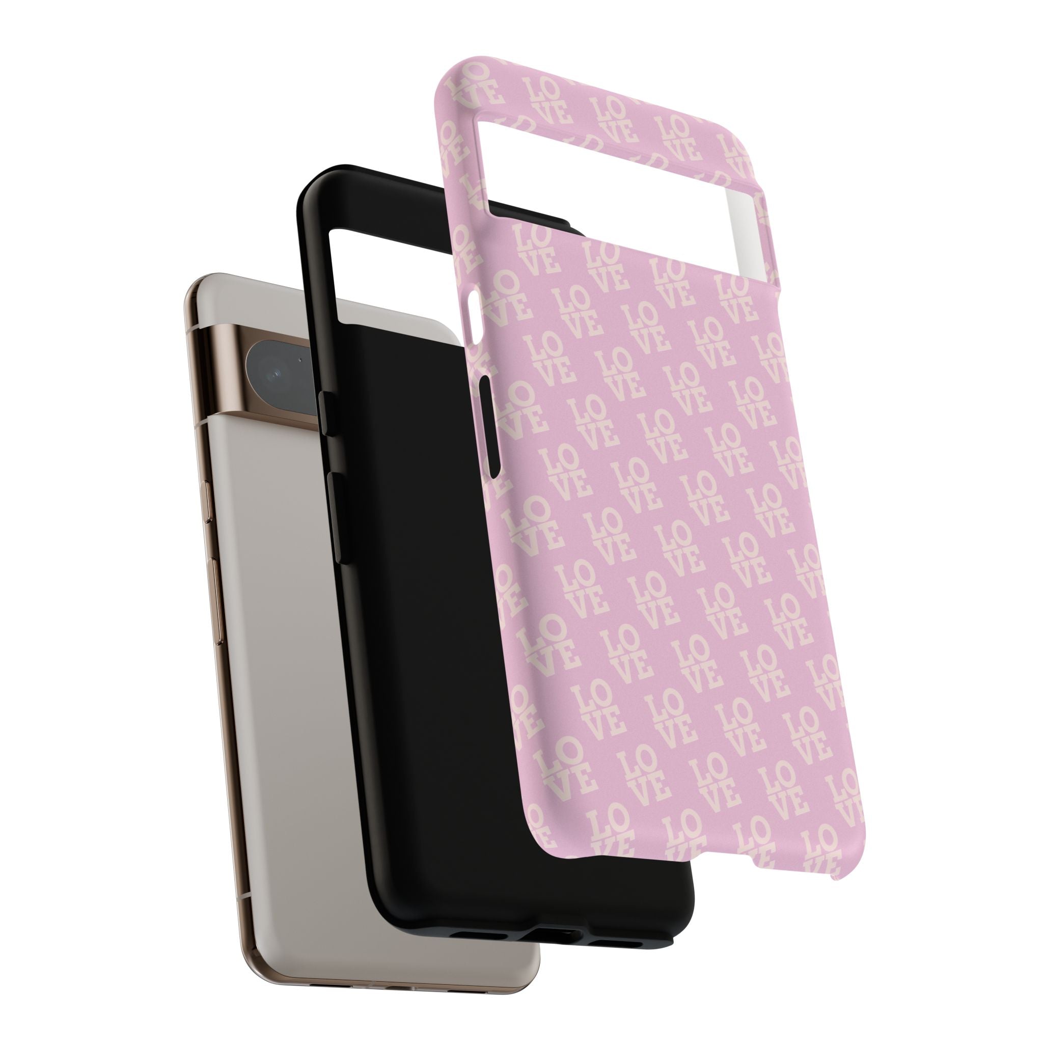 LOVE Pink Tough Phone Case for iPhone, Galaxy, or Google Pixel