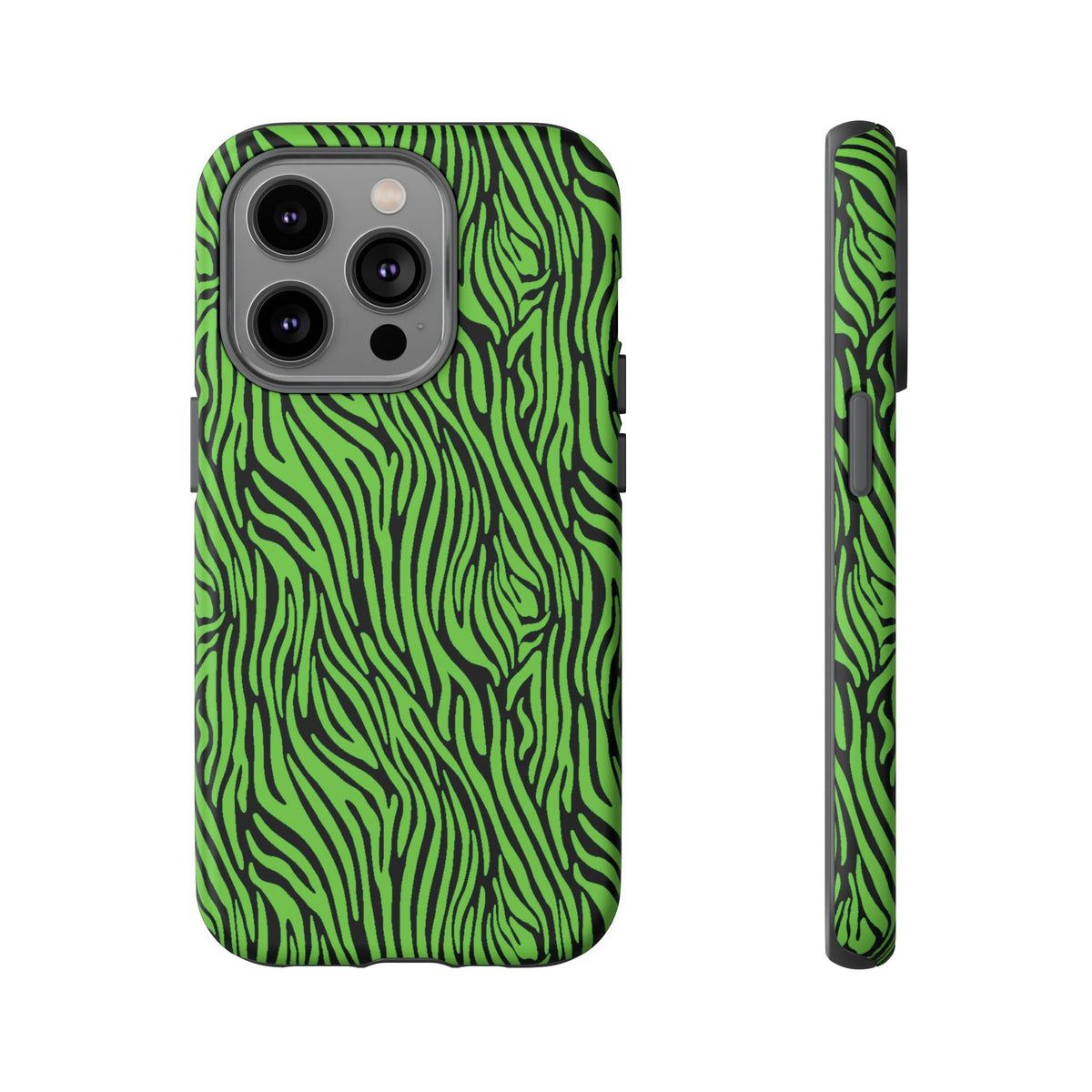 Neon Green Zebra Tough Phone Case iPhone, Galaxy, or Google Pixel