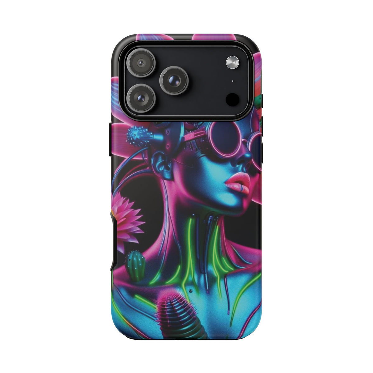 Neon Androgen Cactus Flower Tough Phone Case for iPhone, Galaxy, or Google Pixel