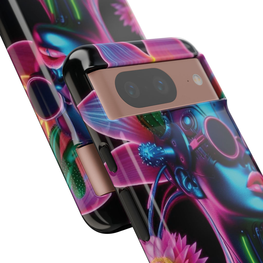 Neon Androgen Cactus Flower Tough Phone Case for iPhone, Galaxy, or Google Pixel