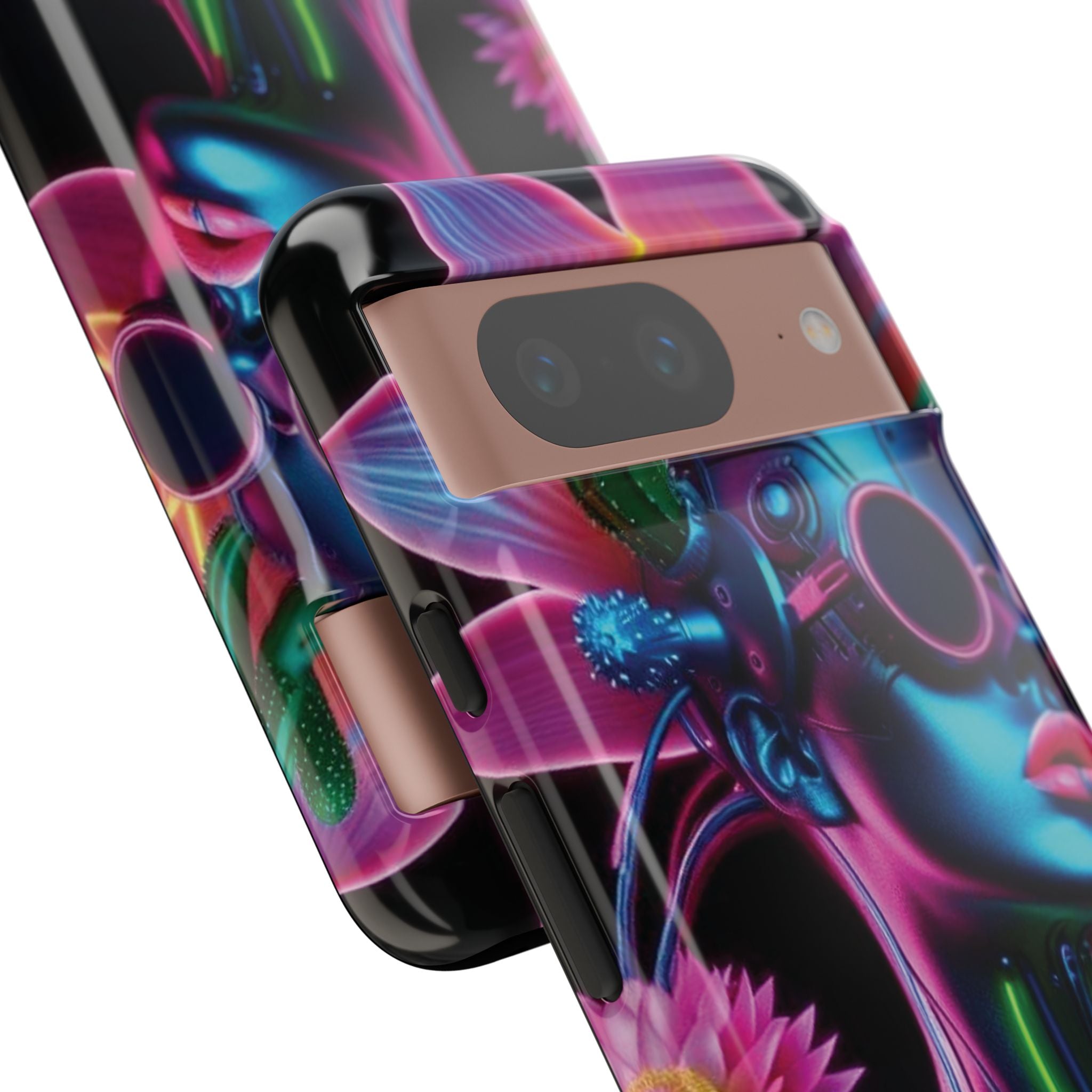 Neon Androgen Cactus Flower Tough Phone Case for iPhone, Galaxy, or Google Pixel