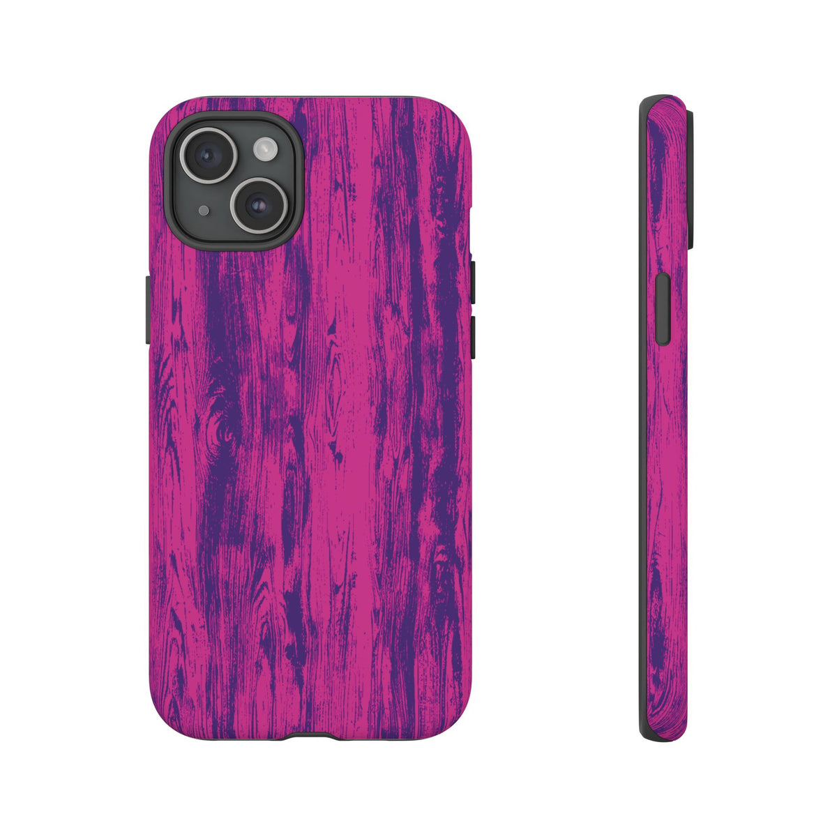 Pink Purple Wood Tough Phone Case iPhone, Galaxy, or Google Pixel