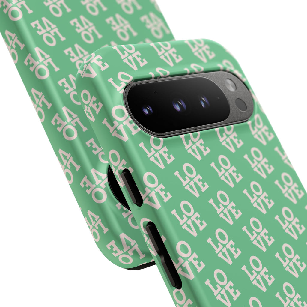 LOVE Aqua Tough Phone Case for iPhone, Galaxy, or Google Pixel