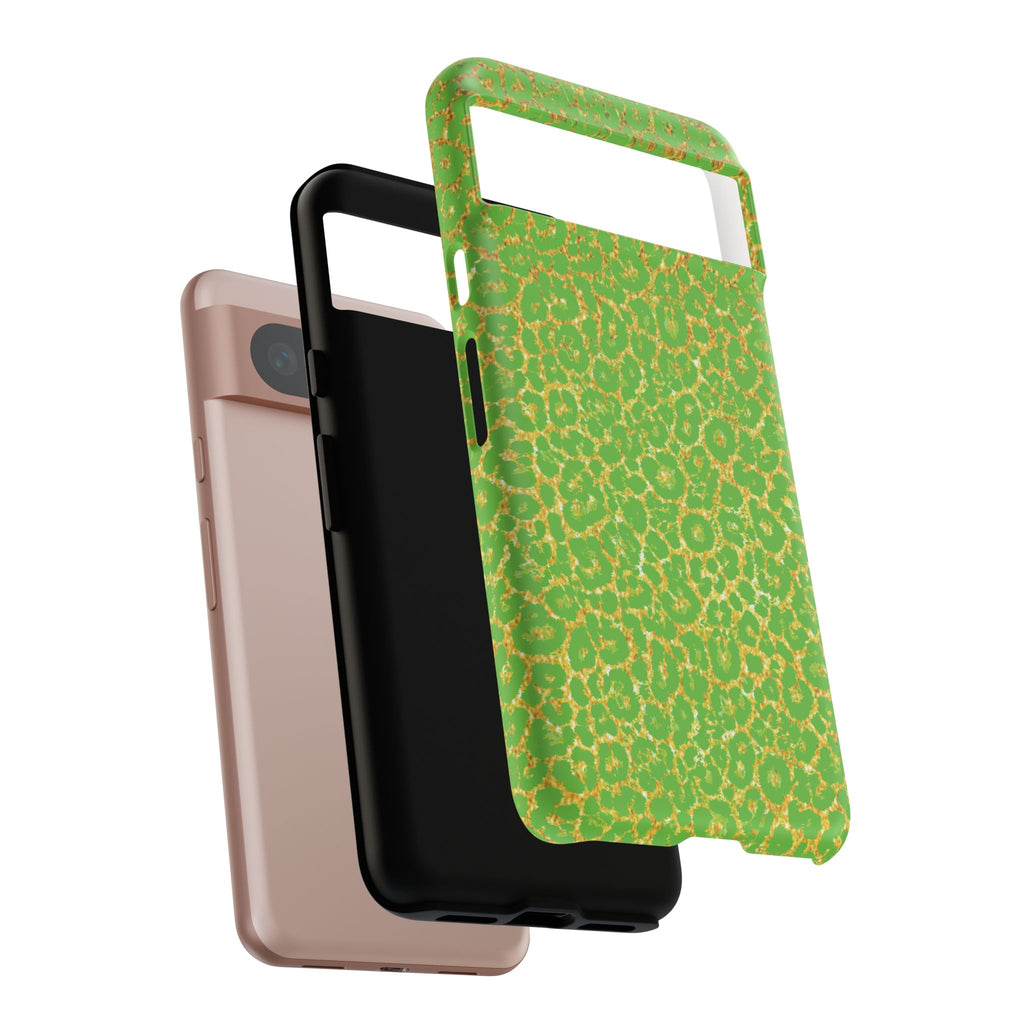 Neon Green Gold Leopard Tough Phone Case iPhone, Galaxy, or Google Pixel