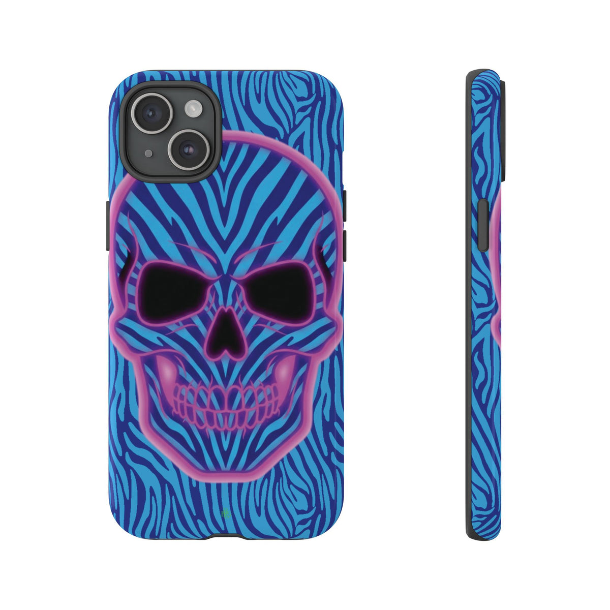 Neon Zebra Skull Tough Phone Case for iPhone, Galaxy, or Google Pixel