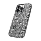 Black and White Zebra Print Tough Case iPhone, Galaxy and Google Pixel