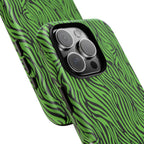 Neon Green Zebra Tough Phone Case iPhone, Galaxy, or Google Pixel